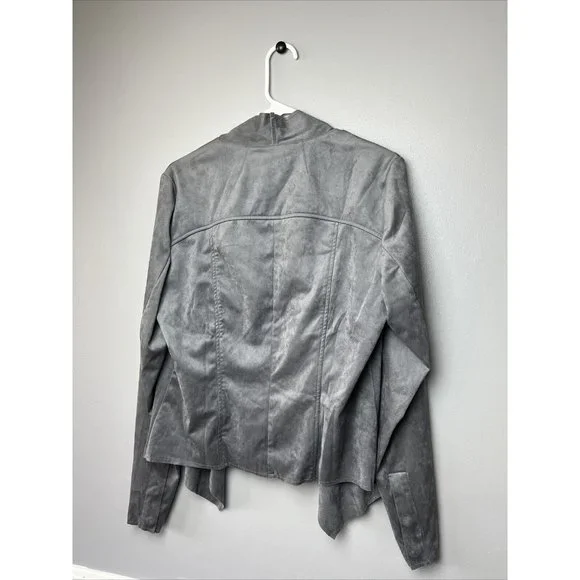 KUT from the Kloth Tayanita Faux Suede Drape Jacket, Grey, Size XL - ($88) - Picture 4 of 7